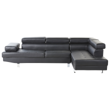 Corner Sofa 5 Seater NORREA Faux Leather Black Left Hand