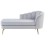 Beliani Right-Hand Chaise Longue ALLIER Velvet Light Grey 1