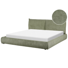 Bed Corduroy VINAY 180 x 200 cm (EU Super King) Olive Green