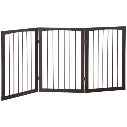PawHut Barrera de Seguridad Marrón 160 x 1.2 x 76 cm