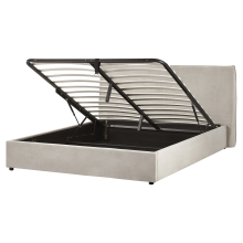 Ottoman Bed LAVAUR Velvet Taupe 160 x 200 cm (EU King Size)