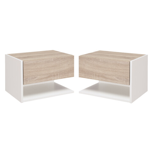 Homcom Set 2 Mesitas Noche Bicolor 46 x 30 x 30 cm