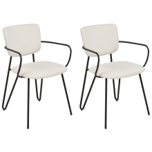 Set of 2 Dining Chairs ELKO Fabric Off-White