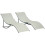 Outsunny Set 2 Tumbonas Plegable Beige 165 x 61 x 63 cm 1