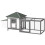 PawHut Gallinero de Madera Gris 196 x 76 x 97 cm 1