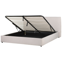 Ottoman Bed LAVAUR Velvet Off-White 180 x 200 cm (EU Super King)