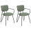 Beliani Set of 2 Dining Chairs ELKO Fabric Dark Green 1