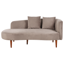 Right-Hand Chaise Longue CHAUMONT Velvet Taupe