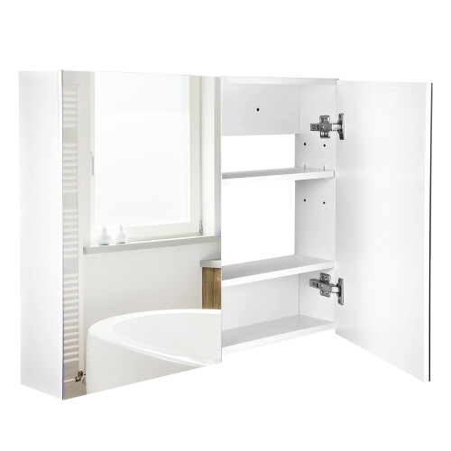 Homcom Armario con Espejo Blanco 80 x 15 x 60 cm
