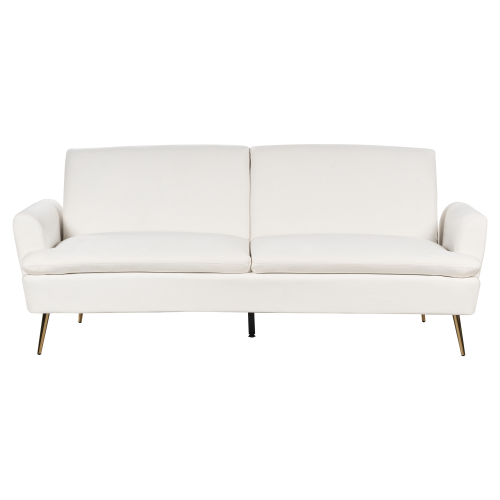 Beliani Sofa Bed 3 Seater VETTRE Velvet Off-White