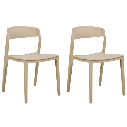 Beliani Set of 2 Dining Chairs SOMERS Beige