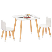 Mesa y 2 Sillas Infantil Blanco 56 x 56 x 50 cm