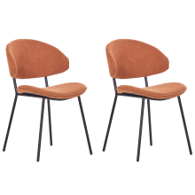 Set of 2 Dining Chairs KIANA Fabric Orange
