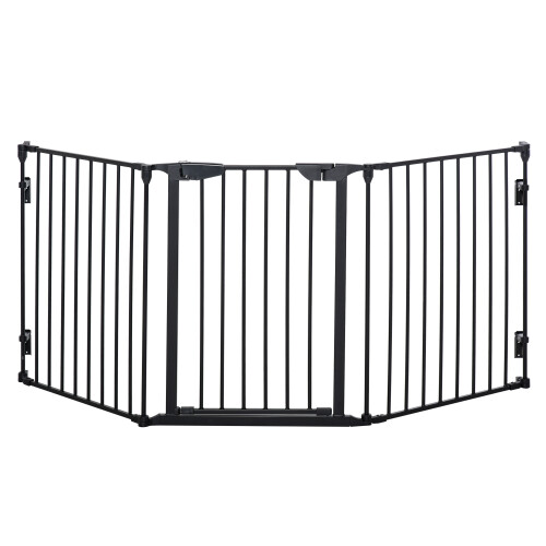 PawHut Barrera de Seguridad Negro 180 x 74.5 cm