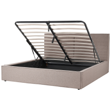 Ottoman Bed MOISSAC Fabric Taupe 180 x 200 cm (EU Super King)