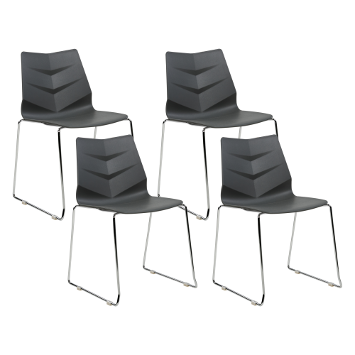 Beliani Set of 4 Dining Chairs HARTLEY Dark Grey