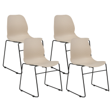 Set of 4 Conference Chairs PANORA Beige
