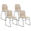 Beliani Set of 4 Conference Chairs PANORA Beige 1