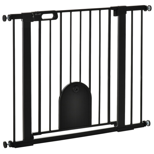 PawHut Barrera de Seguridad Negro 103 x 2 x 76 cm