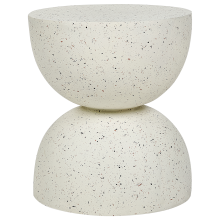 Side Table CAORIA 40 cm 40 cm Terrazzo Effect Off-White