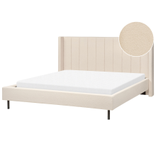 Bed Boucle VILLETTE 180 x 200 cm (EU Super King) Beige