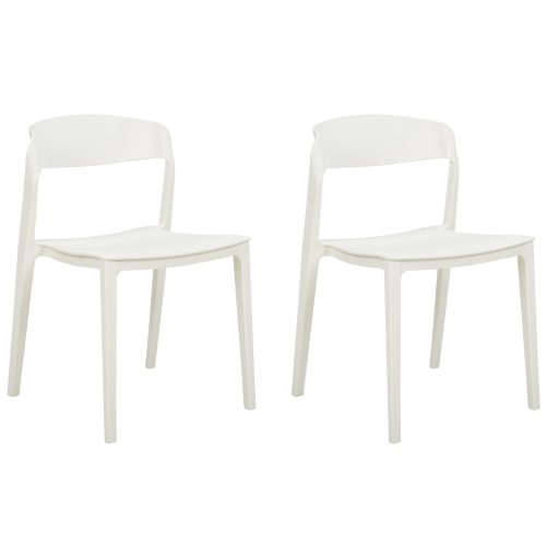 Beliani Set of 2 Dining Chairs SOMERS White
