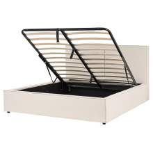 Ottoman Bed MOISSAC Fabric Beige 160 x 200 cm (EU King Size)