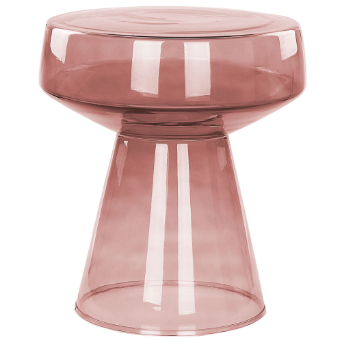 Beliani Side Table LAGUNA Glass Red