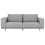 Beliani Sofa 3 Seater NIVALA Fabric Light Grey 1