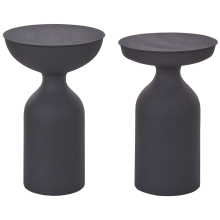 Set of 2 Side Tables COTA/TENJO Metal Black