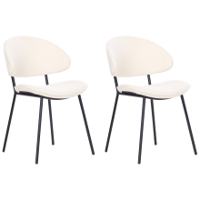 Set of 2 Dining Chairs KIANA Fabric Light Beige