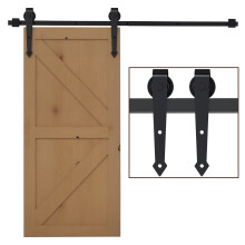 Herraje para Puerta Corredera Negro 200 x 0.6 x 4 cm
