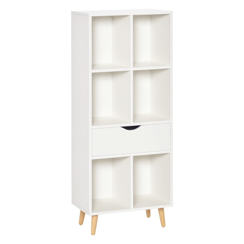 Homcom Estantería Blanco 50 x 29.5 x 120 cm