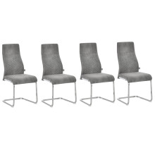 Set 4 Sillas Comedor Gris 45 x 61 x 98 cm