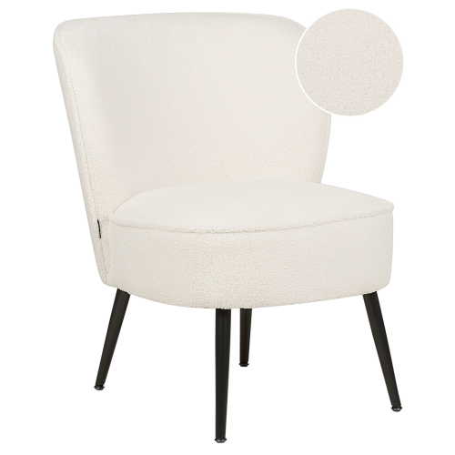 Beliani Armchair VOSS Boucle White