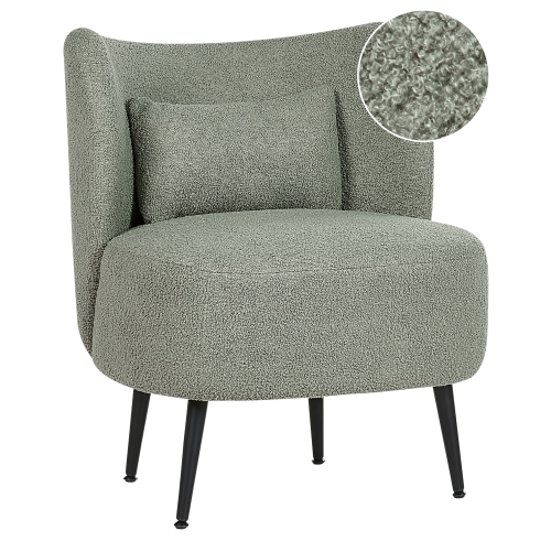 Beliani Armchair OTSBY Boucle Light Green