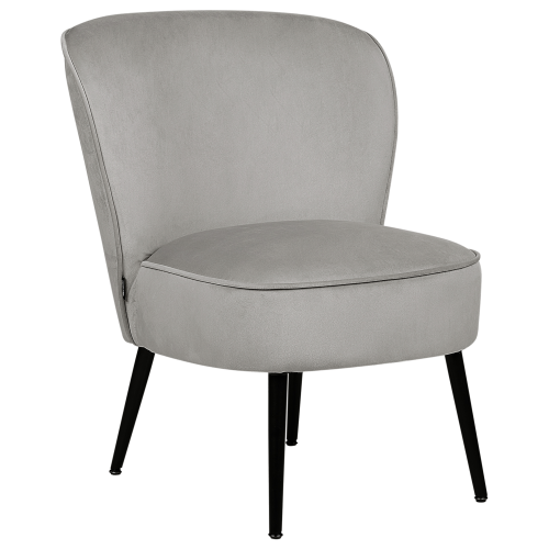 Beliani Armchair VOSS Velvet Light Grey