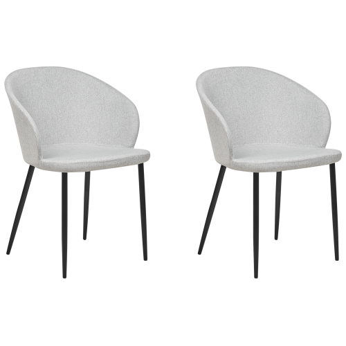 Beliani Set of 2 Dining Chairs MASON Fabric Light Grey