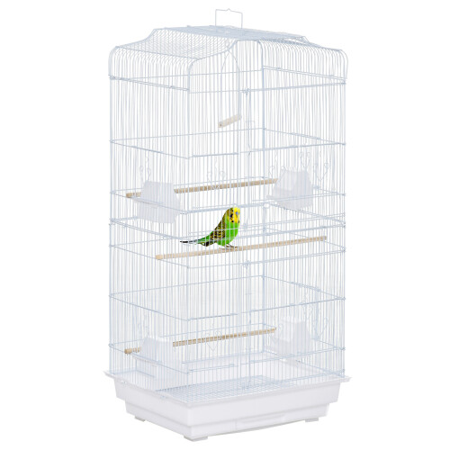 PawHut Jaula para Pájaro Blanco 46.5 x 35.5 x 92 cm