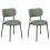 Beliani Set of 2 Dining Chairs CASEY Fabric Dark Green 1