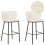 Beliani Set of 2 Bar Chairs MINA Boucle White 1