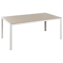 Garden Dining Table CATANIA 160 cm 91 cm Glass Beige