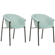 Set of 2 Dining Chairs AMES Fabric Mint Green