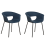 Beliani Set of 2 Dining Chairs ELMA Fabric Dark Blue 1