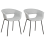 Beliani Set of 2 Dining Chairs ELMA Fabric Light Grey 1