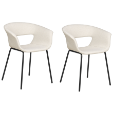 Set of 2 Dining Chairs ELMA Fabric Light Beige
