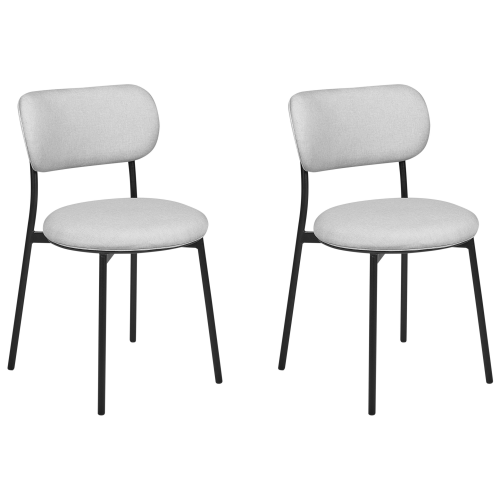 Beliani Set of 2 Dining Chairs CASEY Fabric Light Grey