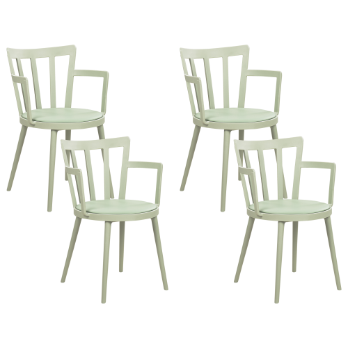 Beliani Set of 4 Dining Chairs MORILL Light Green