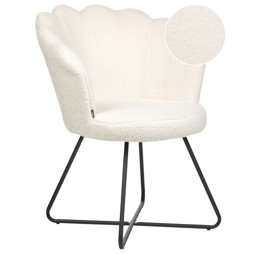 Beliani Armchair LOVELOCK Boucle White
