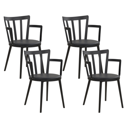 Beliani Set of 4 Dining Chairs MORILL Black